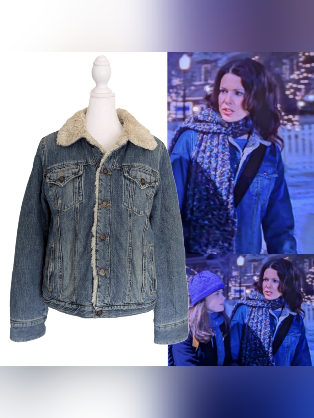 ASO Gilmore Girls Earl Jeans Vintage Denim Jean Jacket Size M/L Lorelai Style